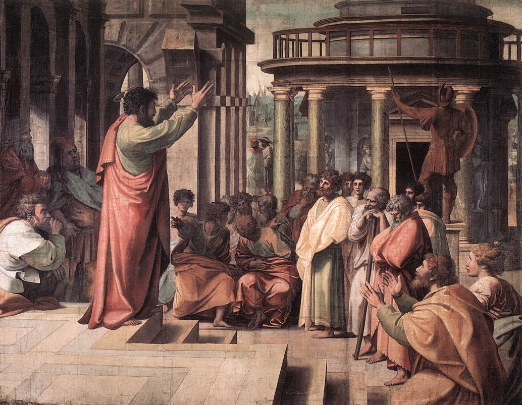 Figure 93: (R5_72a) Raphael, Cartoon of Paul Preaching at Athens, V&A Museum (correct orientation)