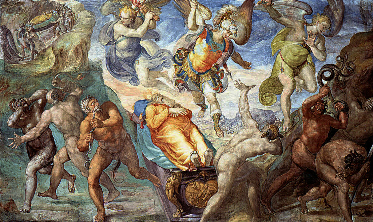Figure 40: (R6_32a) Matteo da Lecce, Struggle over the body of Moses, Sistine Chapel