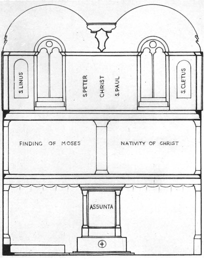 Figure 46: (R6_38) Wilde’s reconstruction of the altar wall of the Sistine Chapel
