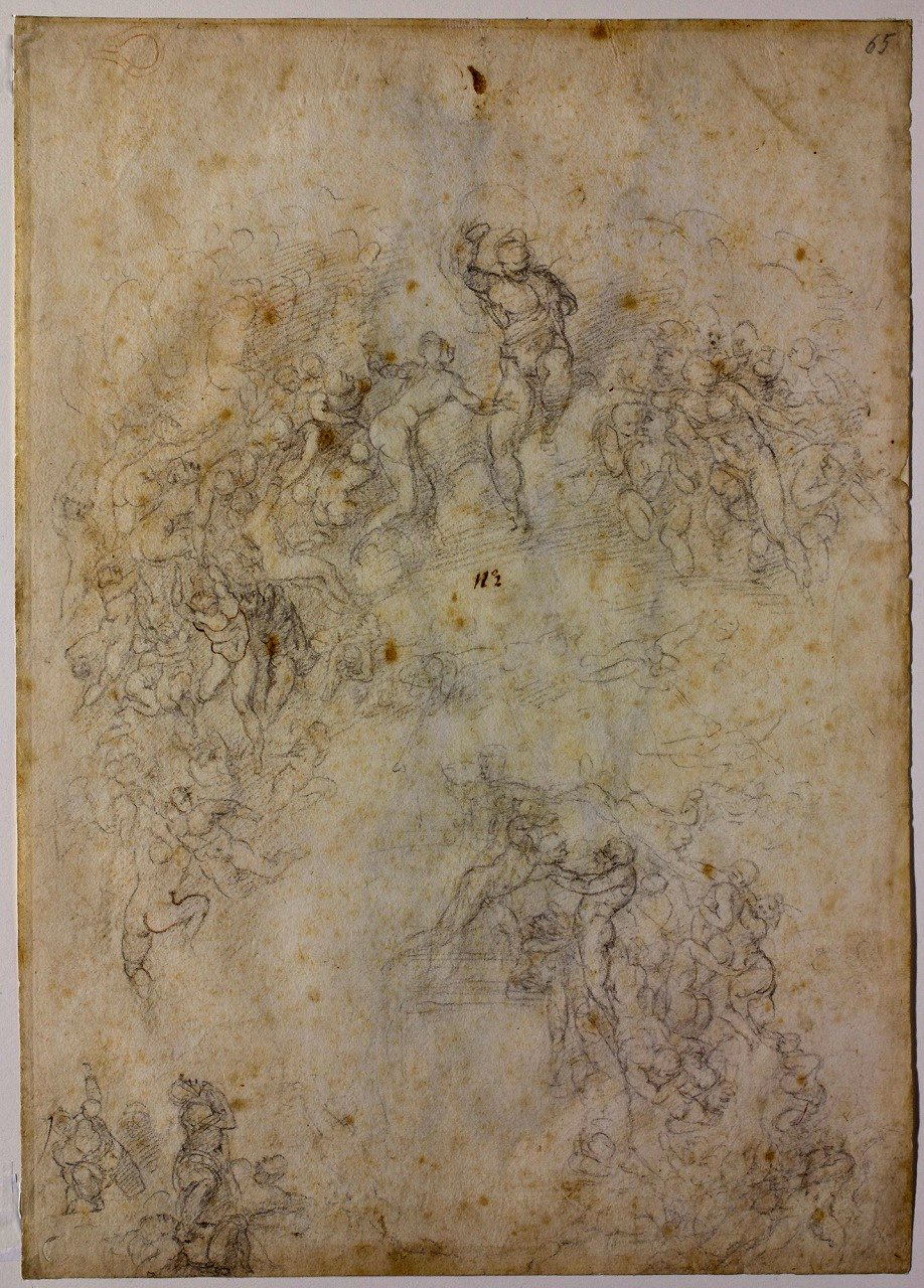 Figure 49: (R6_40) Michelangelo, Sketch for The Last Judgement, Casa Buonarotti