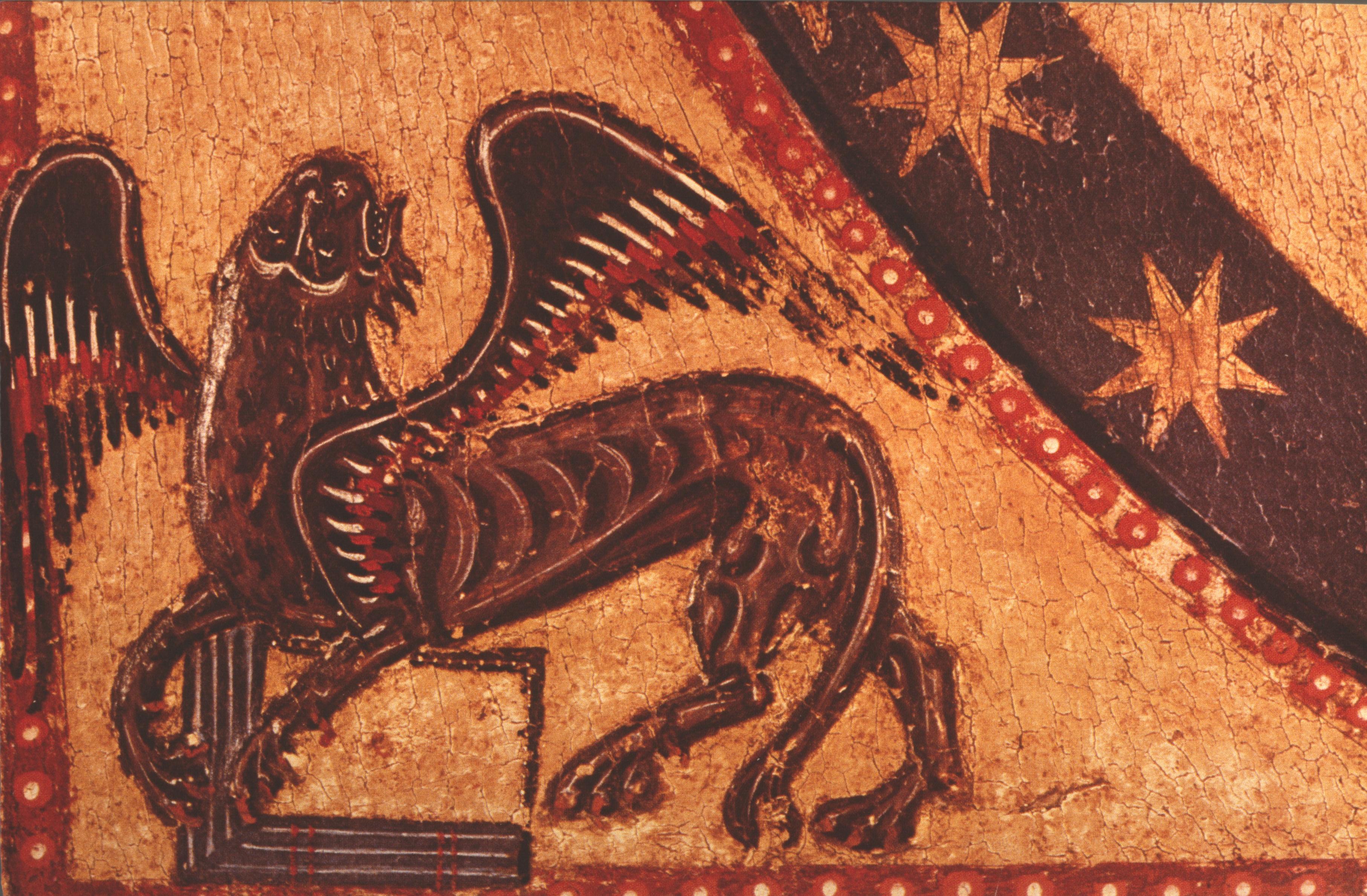 Figure 50: (S1_39) Maestro di Tressa, Detail of Lion of St Mark from The Saviour Blessing and Stories of the True Cross