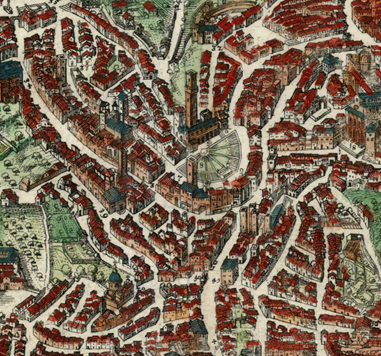 Figure 10: (S1_8a) Matheus Merian, Detail of Piazza del Campo, 1638