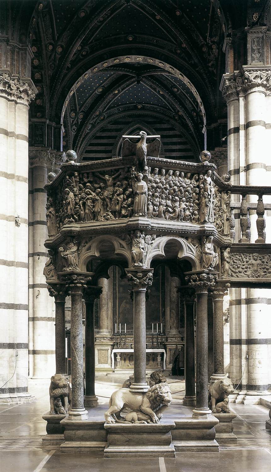 Figure 19: (S2_13a) Nicola Pisano, marble pulpit, Duomo of Siena