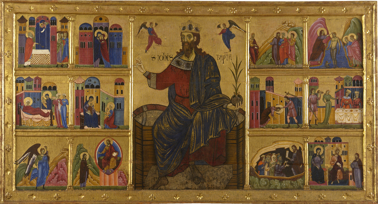 Figure 4: (S2_3a) Anon., Dossal of St John the Baptist enthroned, Pinacoteca Siena