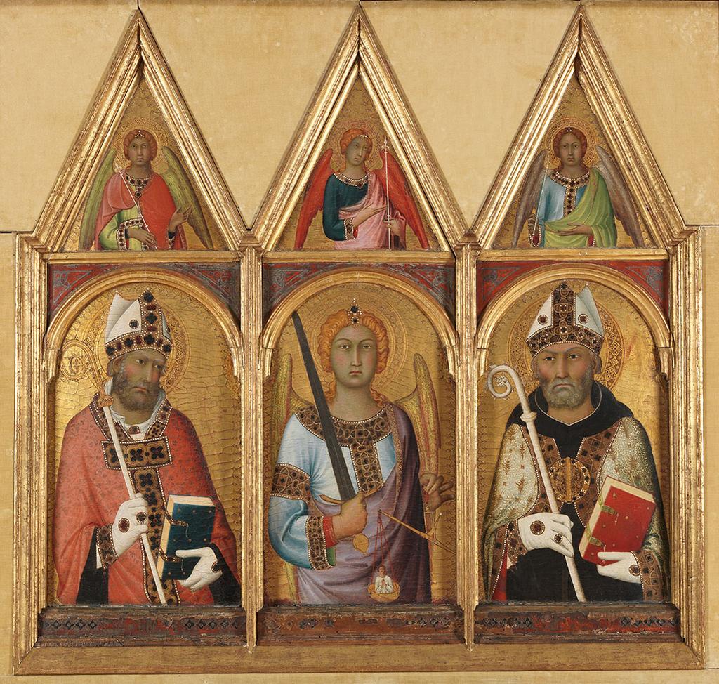 Figure 30: (S3_18) Simone Martini, St Geminianus, St Michael and St Augustine, Fitzwilliam Museum