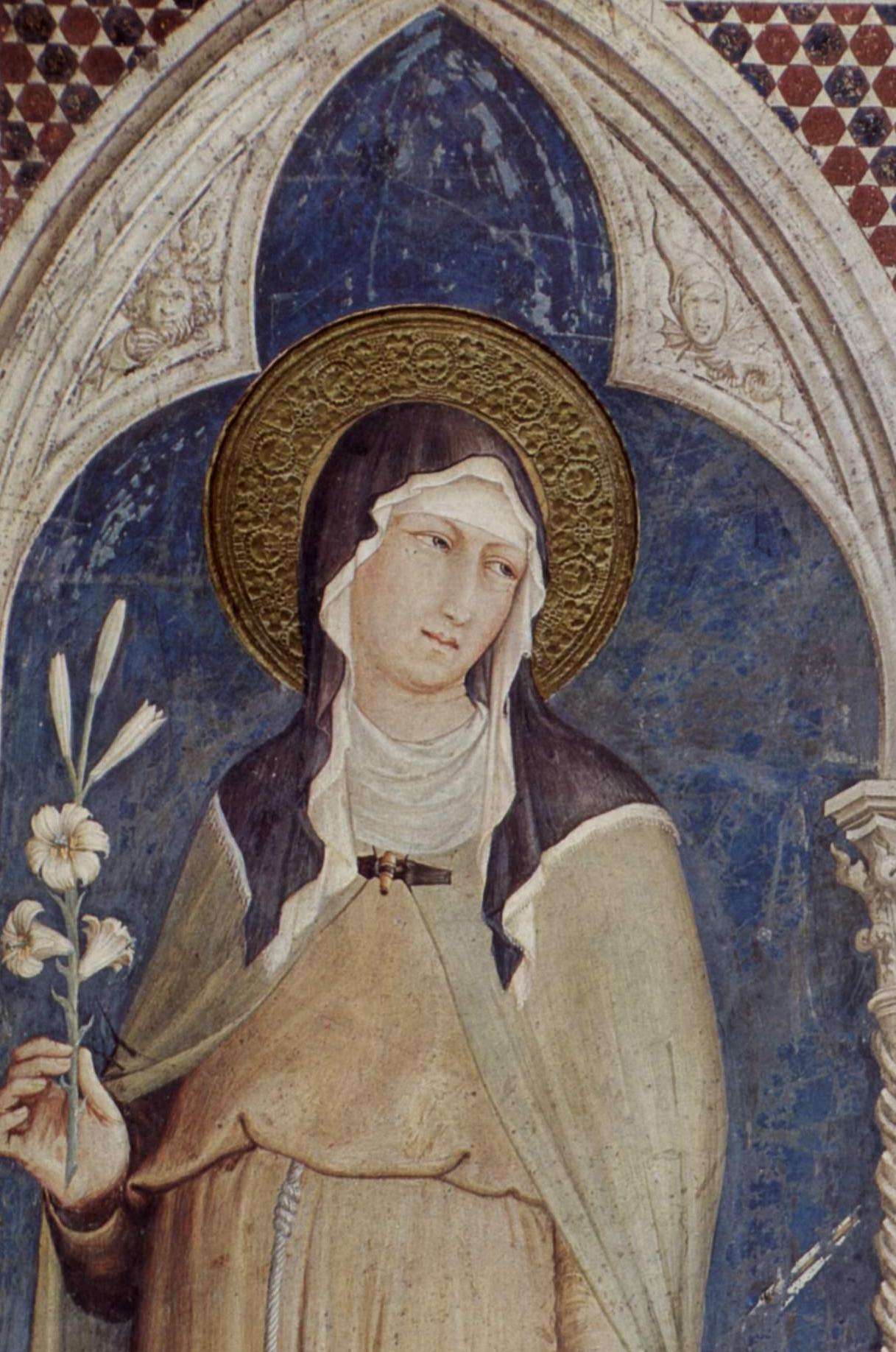 Figure 33: (S3_20a) Simone Martini, St Clare, detail of a fresco in the Lower Church, Assisi