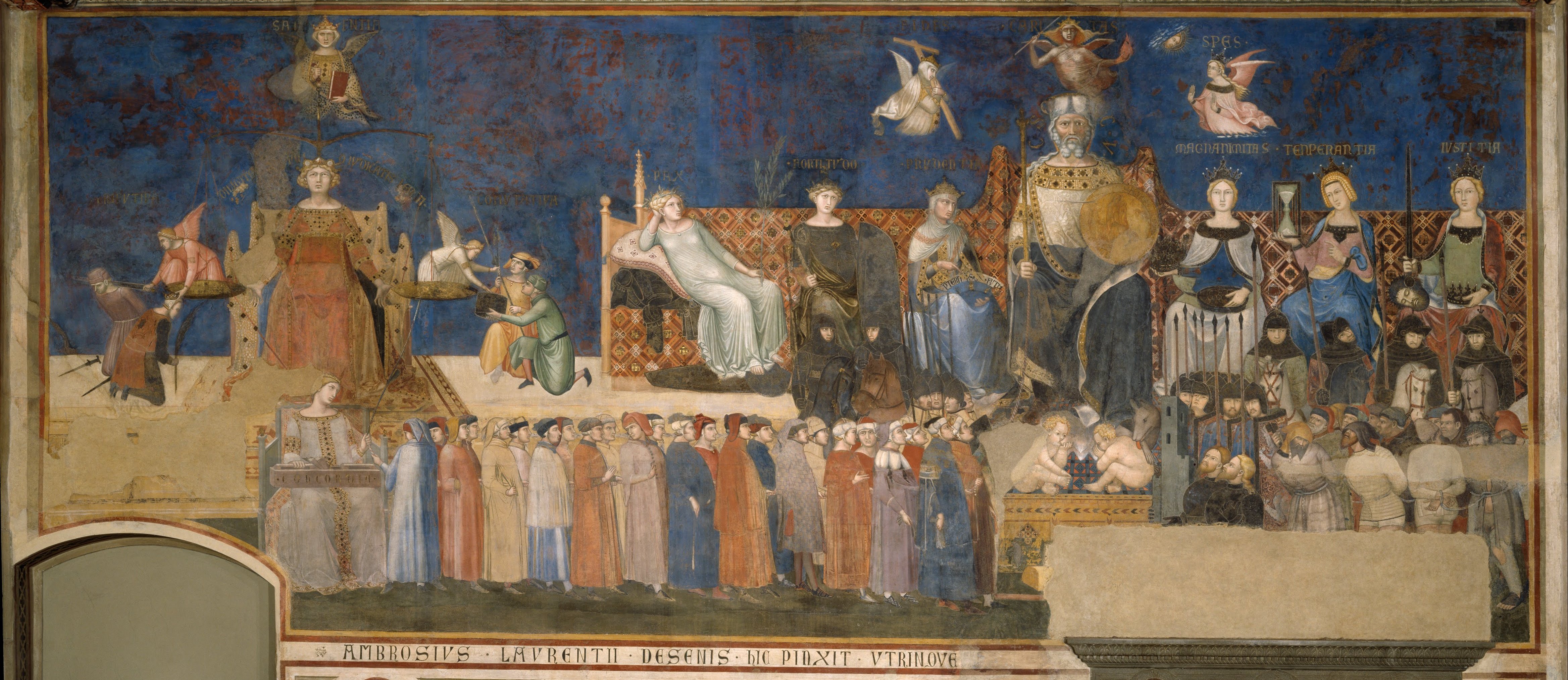 Figure 17: (S4_16) Ambrogio Lorenzetti, Allegory of Good Government (north wall), Sala dei Nove