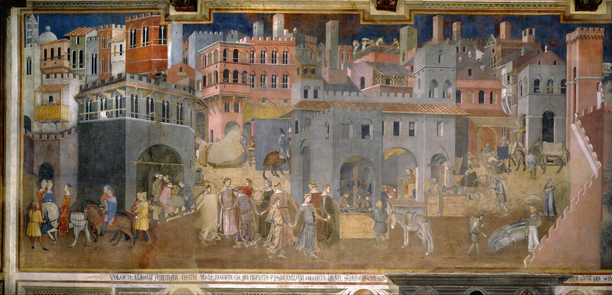 Figure 46: (S4_39) Ambrogio Lorenzetti, Allegory of Good Government (east wall), Sala dei Nove