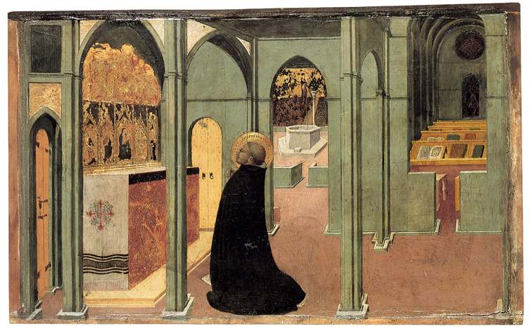 Figure 43: (S5_37) Sassetta, St Thomas Aquinas in prayer, Szépmûvészeti Múzeum
