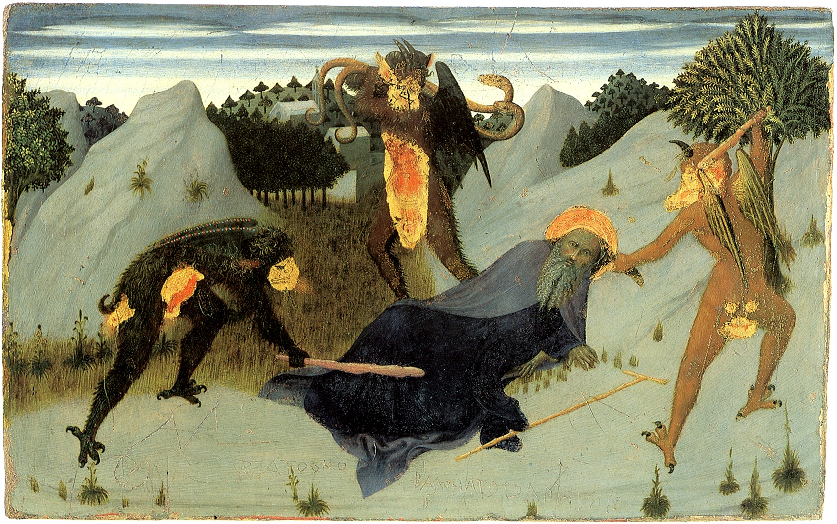 Figure 59: (S5_52) Sassetta, St Anthony Beaten by Devils, Pinacoteca Siena