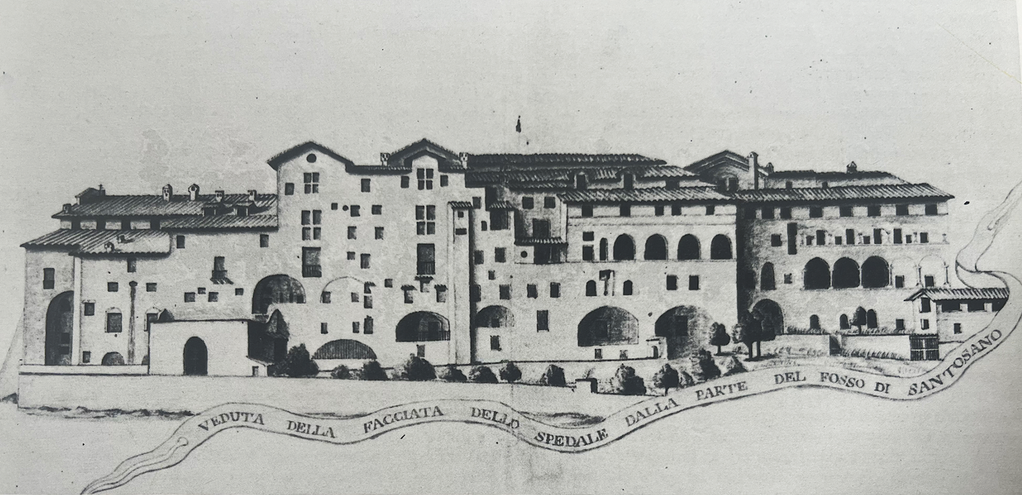 Figure 13: (S5_8a) Engraving of Santa Maria della Scala, 1736, Archivio di Stato di Siena