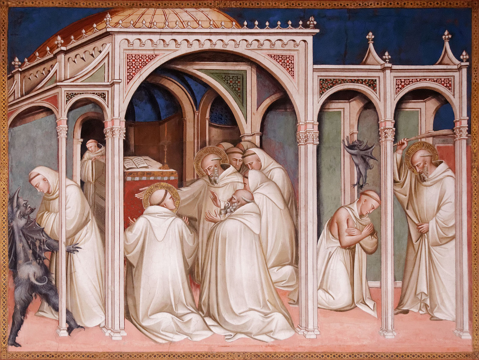 Figure 57: (S6_54) Spinello Aretino, Benedict frees a novice from the demon, sacristy of San Miniato al Monte