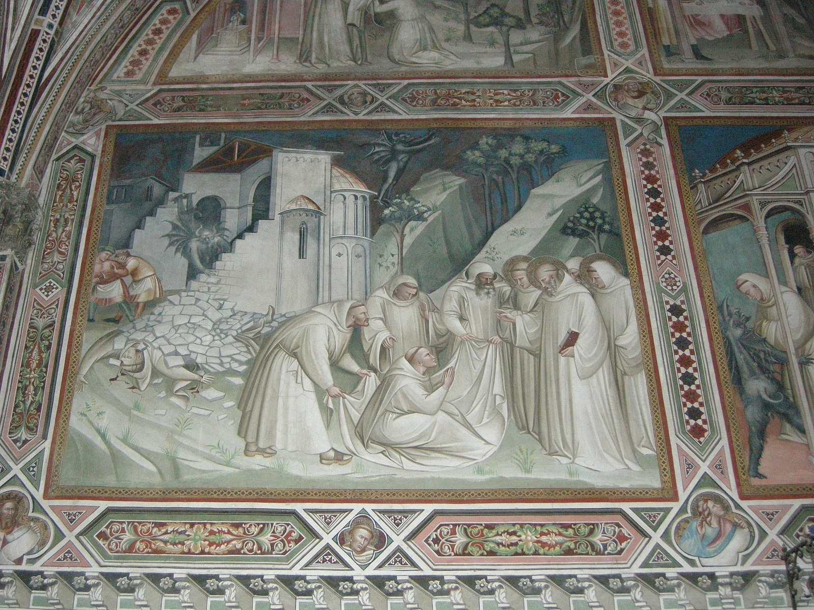 Figure 58: (S6_55) Spinello Aretino, Benedict resurrects a monk, Sacristy of San Miniato al Monte