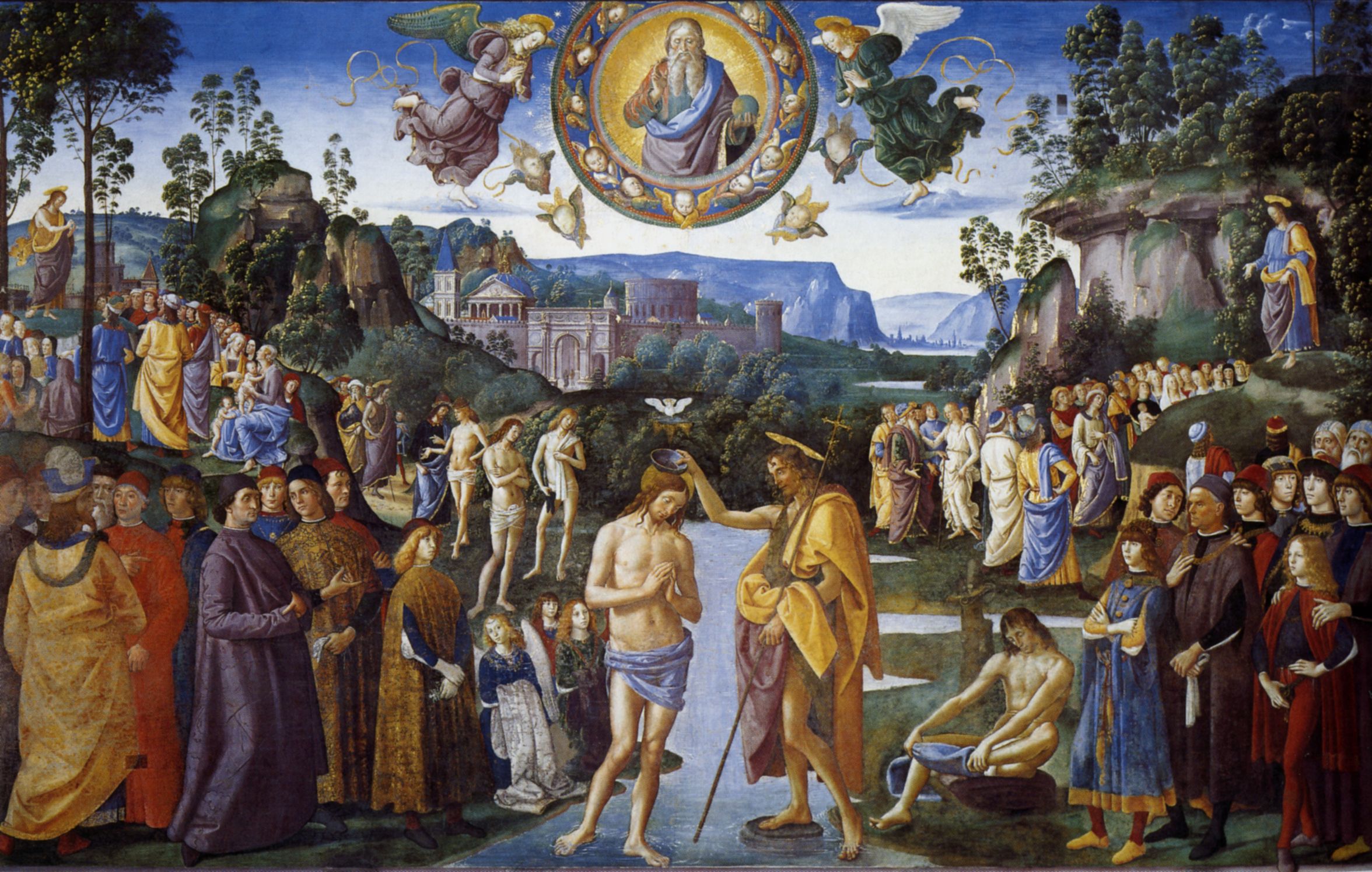 Figure 3: (S7_3) Pintoricchio and Perugino, The Baptism of Christ, Sistine Chapel