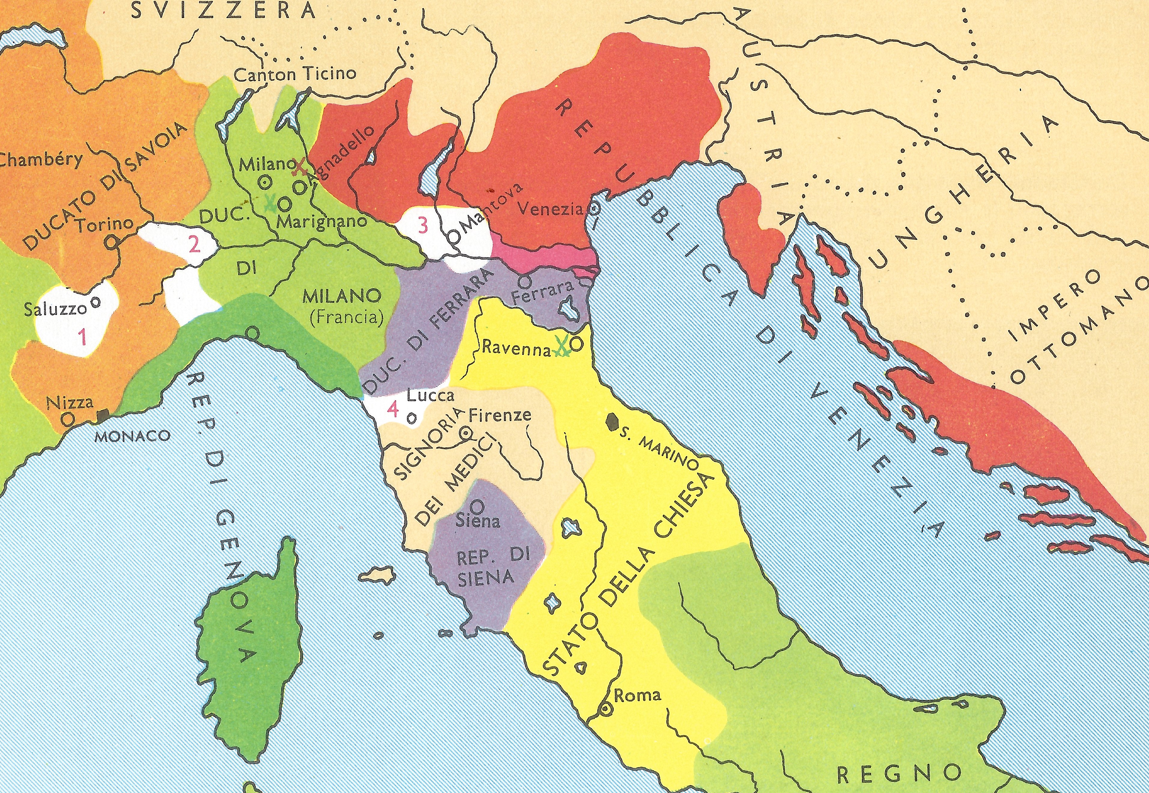 Figure 2: (V3_1a) Political Map of Italy, c. 1510