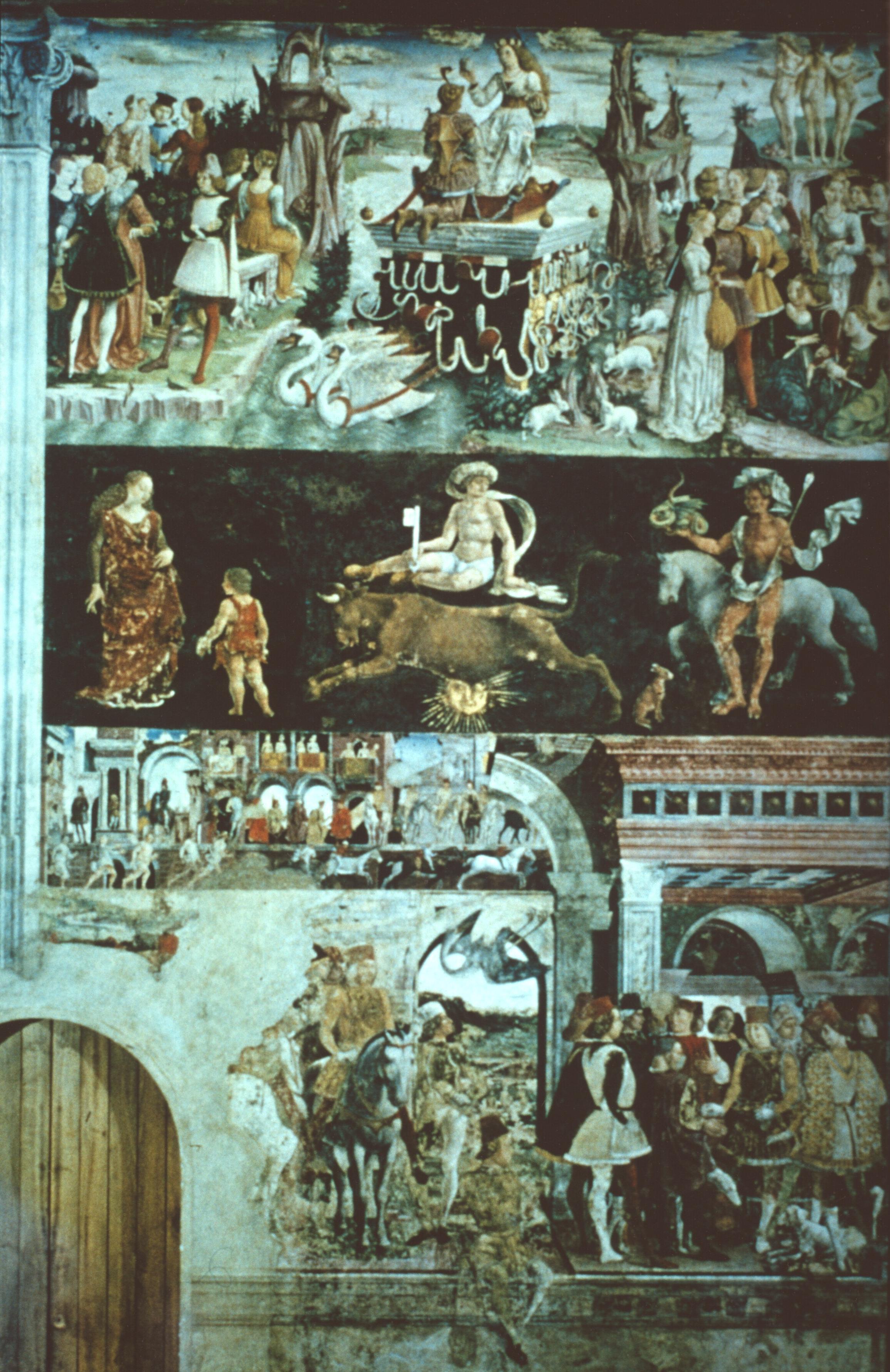 Figure 8: (V3_7) Francesco del Cossa, Allegory of April, Hall of the Months
