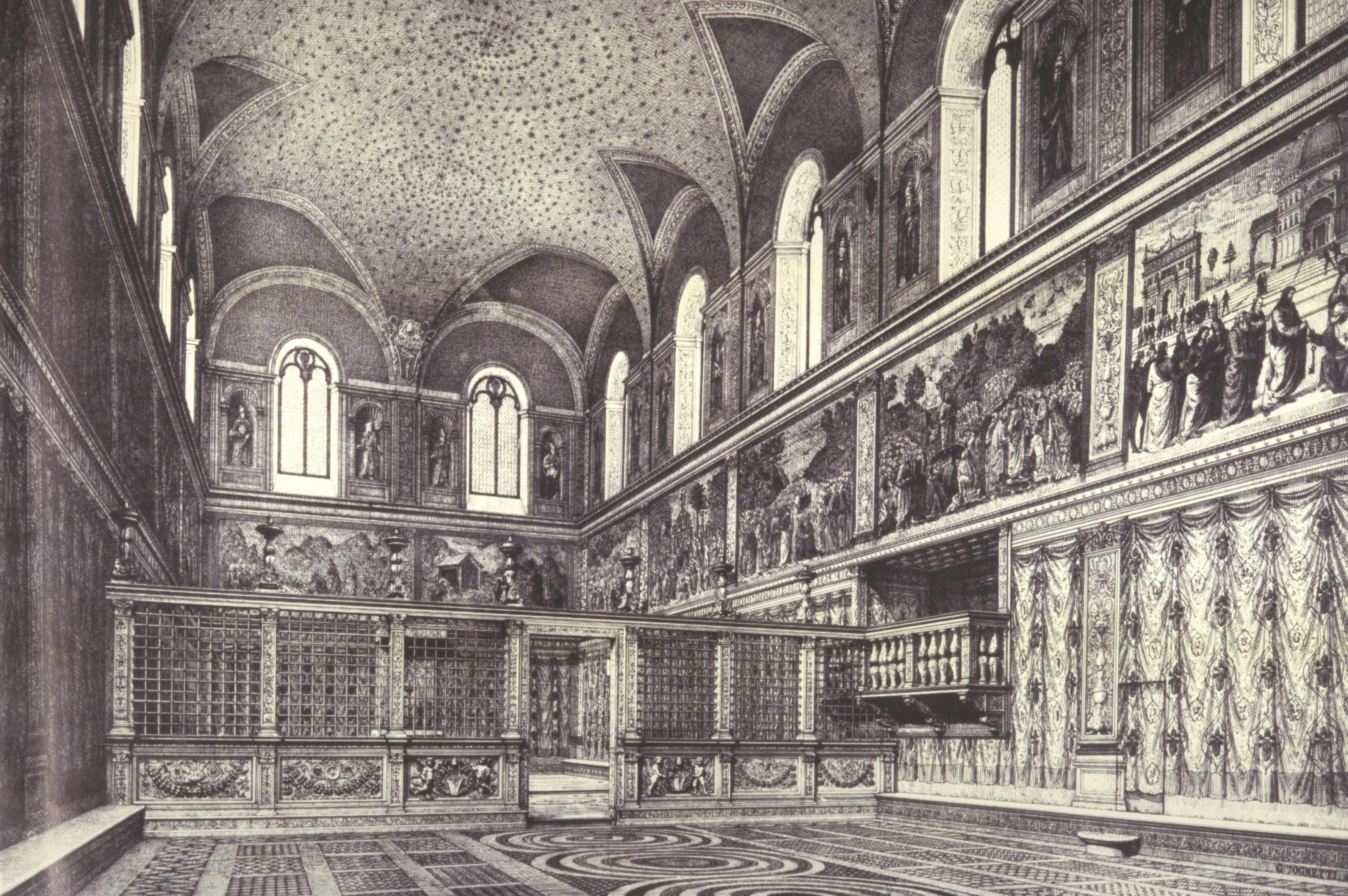 Figure 22: (V4_22) Nineteenth-century engraving of the Sistine Chapel
