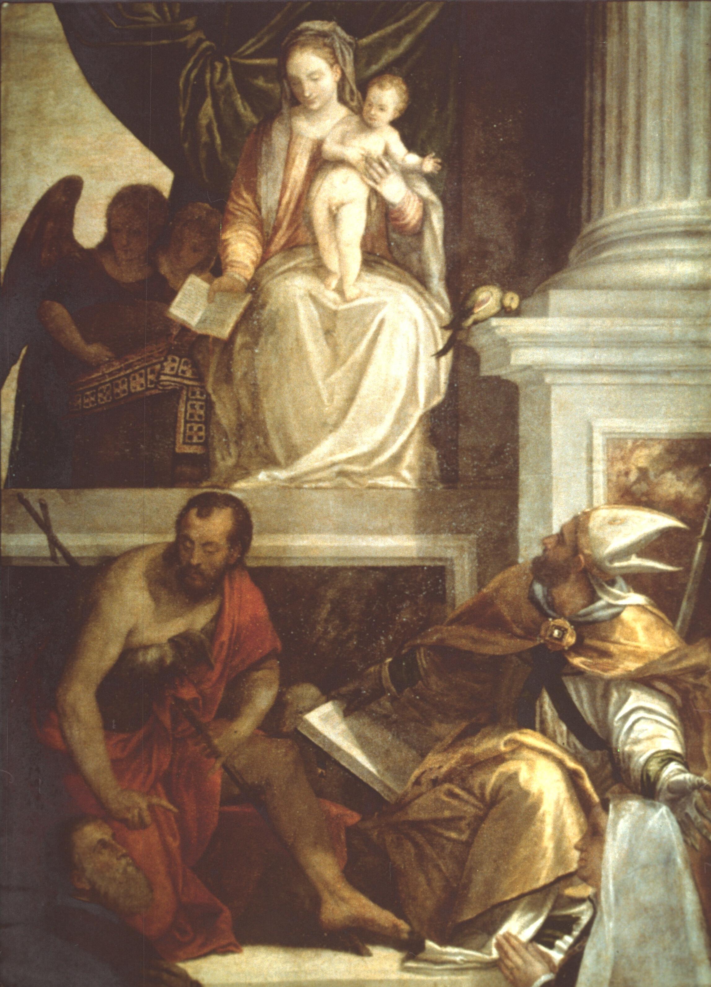 Figure 12: (V5_12) Veronese, Madonna Enthroned with Child, St John the Baptist, St Louis of Toulouse and Donors, Museo di Castelvecchio