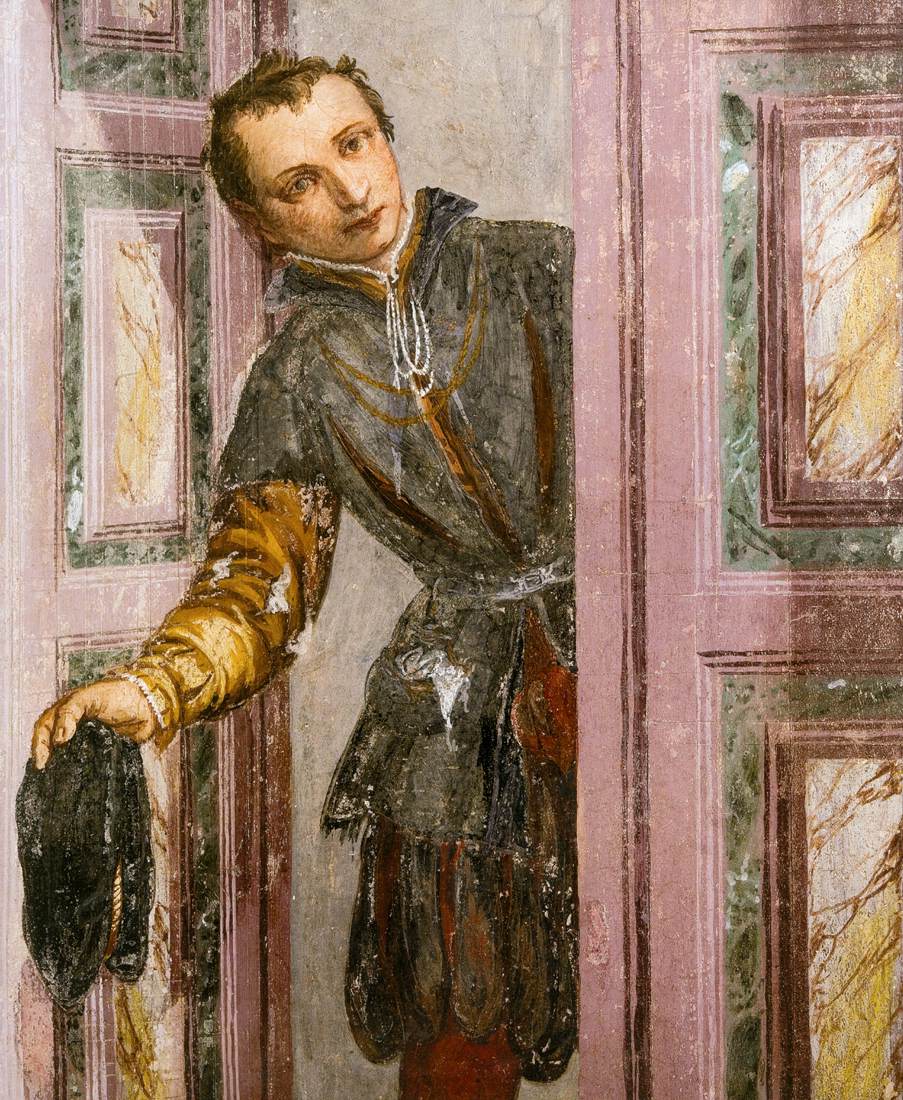 Figure 46: Detail of Francesco Barbaro leaning out of a door